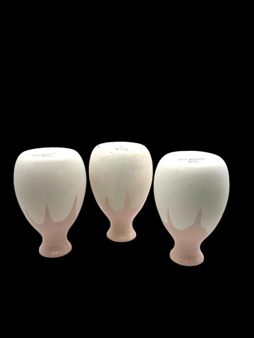 Isaac Mizrahi Loves XO Sienna Pink & White Ceramic Bud Vase Set of 3 Modern
